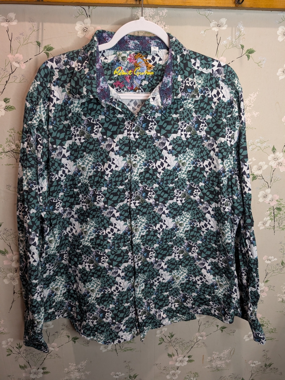 ROBERT GRAHAM Finchley Geo Skull Print Classic Fit 2XL - Picture 3 of 8